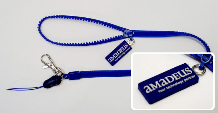 Zipper Lanyard With A Custom PVC Logo Pull