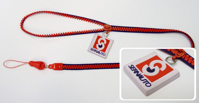 Zipper Lanyard With A Custom PVC Logo Pull