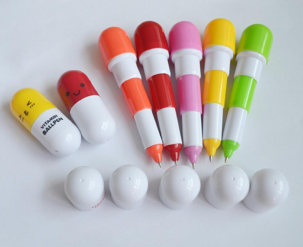 Capsule Pill Extendable Ballpoint Pens