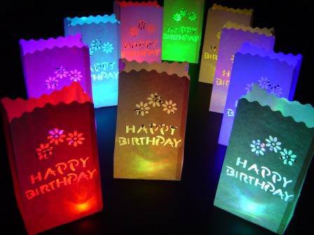 Party path paper bag lanterns