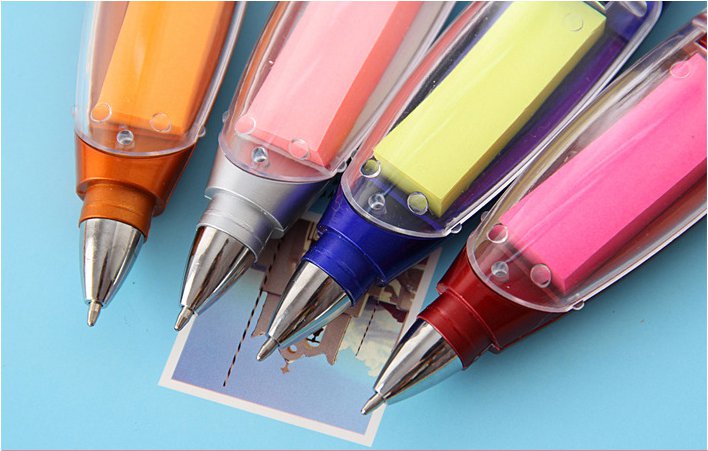 Led Light Ballpoint Pen With Sticky Notes And Lanyard
