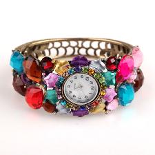 Stylish Flower Rhinestone Bangle Watch For Ladies wholesale, custom logo printed