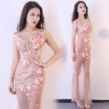 Sexy Transparent Maxi Real Silk Hostess Evening Dress, Floral Lace wholesale, custom logo printed Sexy Transparent Maxi Real Silk Hostess Evening Dress, Floral Lace wholesale, custom logo printed