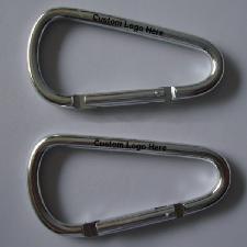 Aluminum carabiner 10 cm D shape  wholesale, custom printed logo