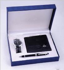 3 Piece Man's Gift Set, Watch, Wallet, Pen wholesale, custom logo printed