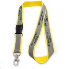 Reflective Lanyard with quick release buckle, lobster claw hook wholesale, custom logo printed