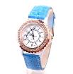 Leather Rhinestones Quartz Watch For Lady